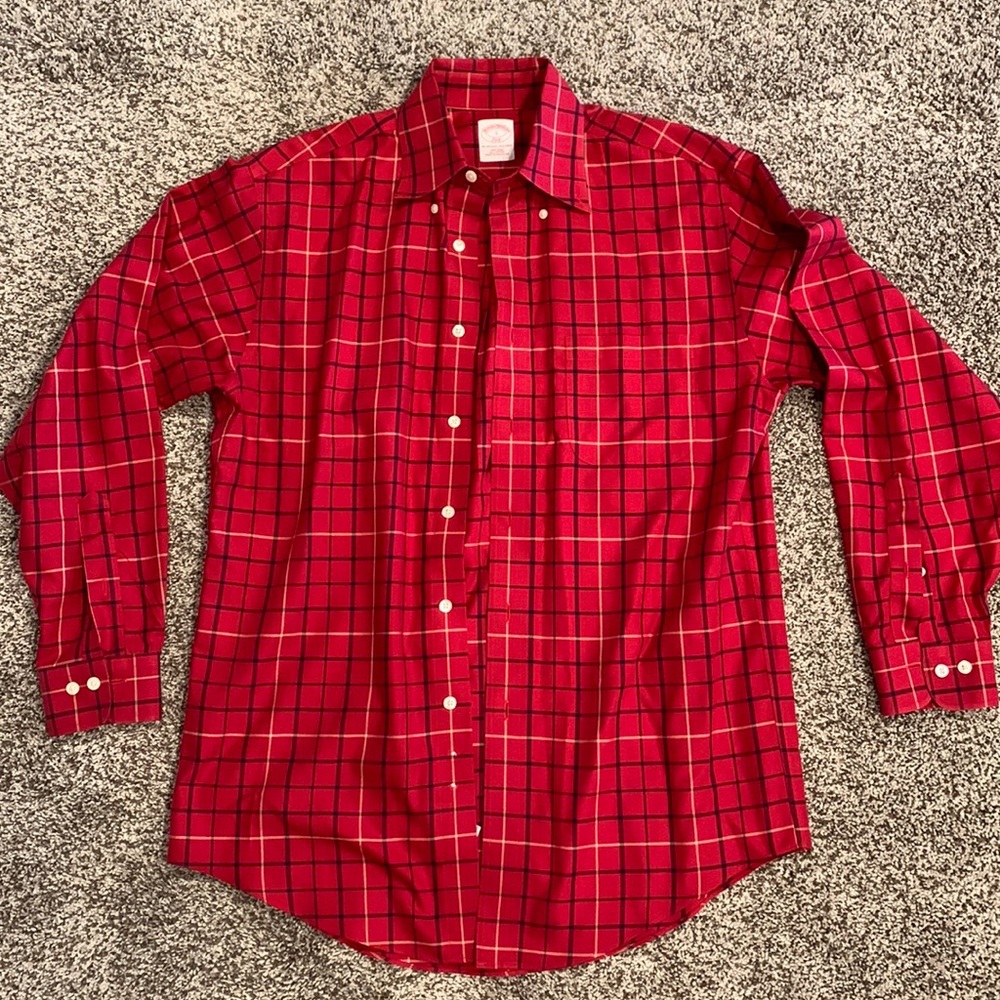 Vintage Brooks Brothers Men’s “The Original Polo Shirt” Small “346” Red Plaid